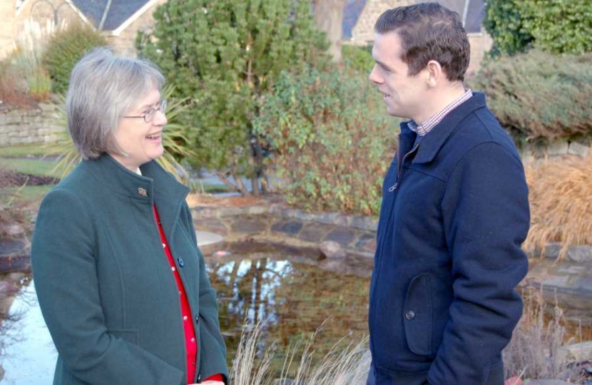 Moray MP Douglas Ross and Cllr Claire Feaver (Forres)