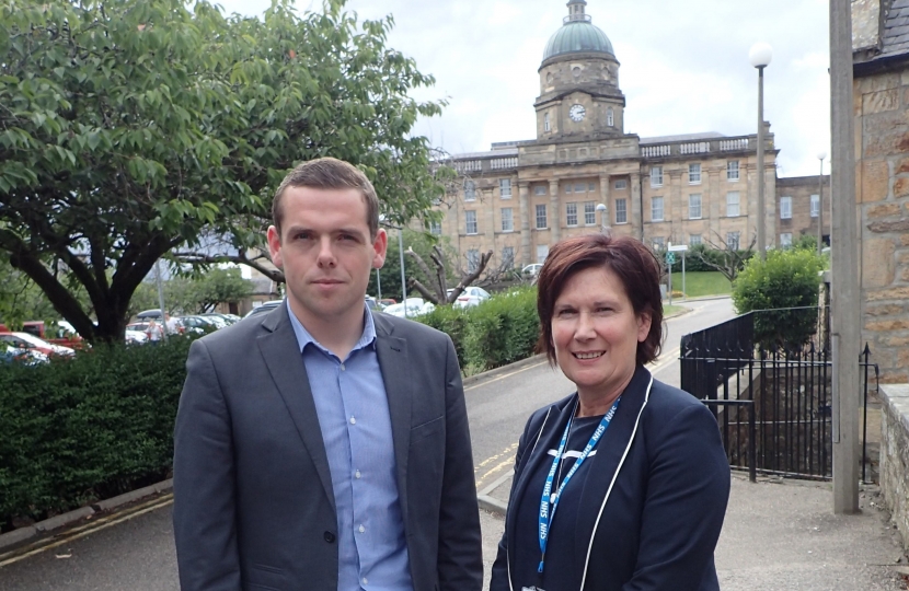 Douglas with Professor Amanda Croft, Chief Executive of NHS Grampian