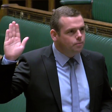 Douglas Ross swears an oath in the House of Commons