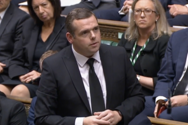 Douglas gives speech in the House of Commons